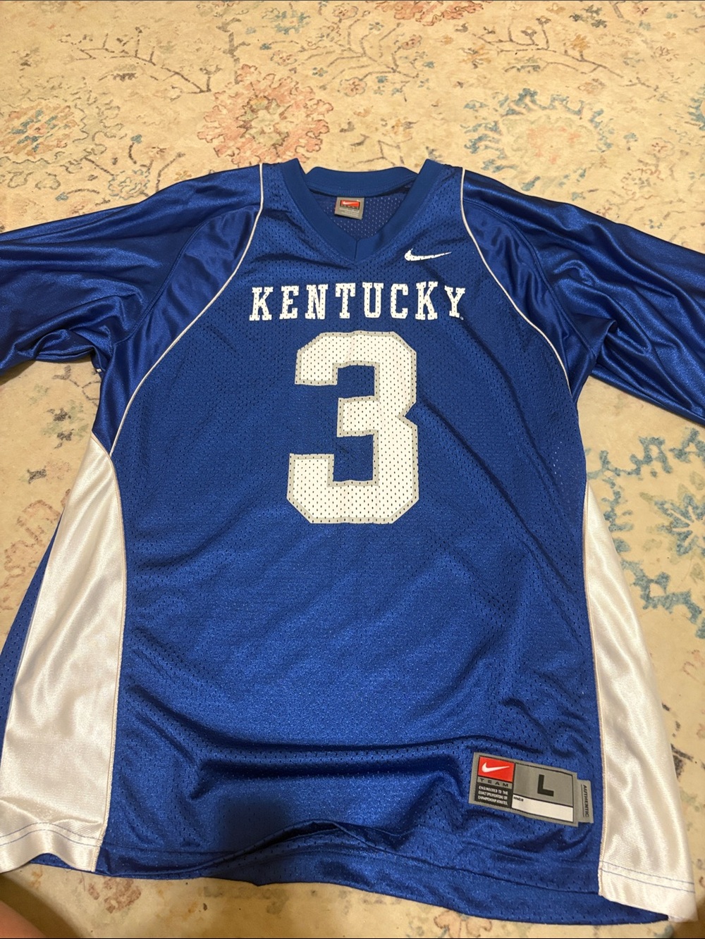 Kentucky Wildcats Jersey Adult Large Blue #3 Nike Authentic Team Vintage Mens